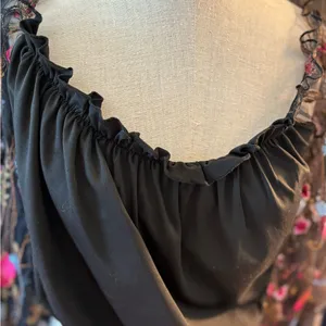 Chic Black Floral‎ Women's Blouse Size XL thumbnail 8