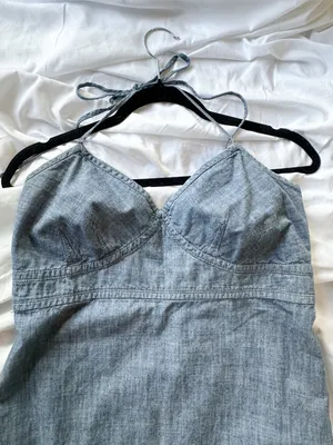 Vintage Gap 100% Cotton Y2K Halter Tie Back Dress thumbnail 2