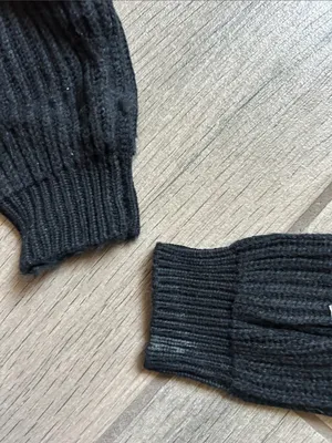 Tiger Mist Black Cropped Ribbed twist Neck Sweater thumbnail 5