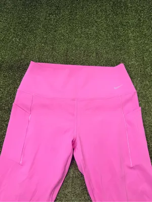 Nike Universal Dri-Fit Bubblegum Pink High Waist 7/8 Leggings Pockets Lifting XL thumbnail 2