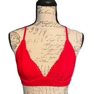 Victoria's Secret Pink Red Lightly Lined Lace Bralette Size X-Small thumbnail 1