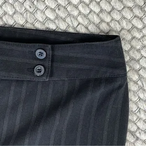 Style & Co Petite Striped Flat Front Straight Leg Trouser Pants Black‎ 10P thumbnail 4