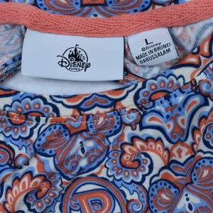 Disney Parks Mickey Mouse Paisley Keyhole Back Maxi Dress Orange Blue Large thumbnail 5