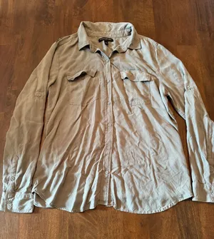 Banana Republic Women's Button-Down Shirt in Grayish Green thumbnail 1