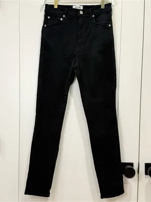 Agolde Roxanne Skinny Jeans 28 Black Minimalist Clean Girl Fall City Chic Scandi thumbnail 6
