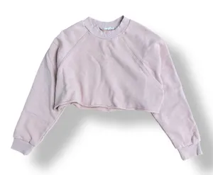 NIA Pink Crop Cotton Pullover Sweatshirt Size XS‎ Lounge Athleisure thumbnail 1