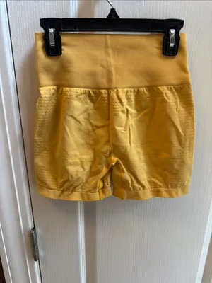 Gymshark Yellow Seamless High-Waist Athletic Shorts thumbnail 2