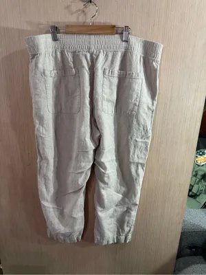 Women’s Old Navy Lightweight Elastic Waist Casual Straight Pants - Cream Size XL thumbnail 3