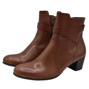 ECCO Size 38 US 7-7.5 Shape 35 Ankle Cognac Leather Ankle Booties Boots Shoes thumbnail 1