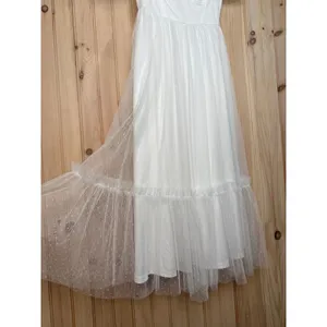 NWT Lulus Dreamy Celebration White Tulle Bustier Swiss Dot Midi Dress Bride XS thumbnail 8