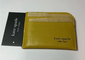 Kate Spade Devin Saffiano Leather Card Holder Tiger’s Eye (Yellow) NWT thumbnail 1