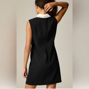 NEW J. Crew Black Mini Dress with White Collar thumbnail 9