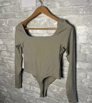 Lululemon Nulu Square Neck Bodysuit Long Sleeve Thong Cut NWT Size Medium (RVSN) thumbnail 6