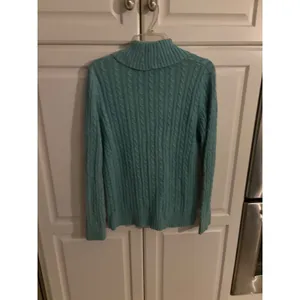 Karen Scott‎ Womens Aqua Blue Cable Knit Shawl Collar Cotton Sweater Size S thumbnail 4
