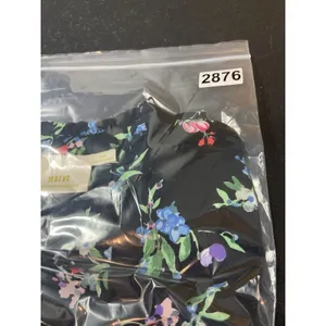 Maeve Anthropologie Dark Floral Butterfly Ruffle Short Sleeve Top Button Front S thumbnail 14