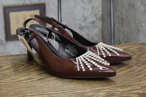 A New Day Womens Serafina Heels Rhinestone 94661788 Burgundy Red 10M thumbnail 1