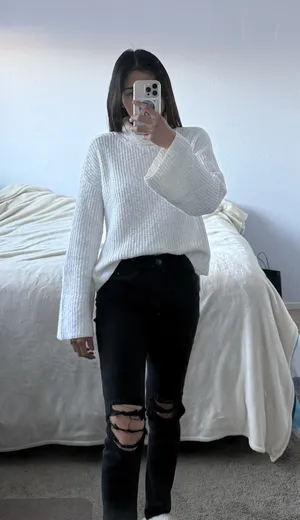White Turtleneck Sweater Kendall & Kylie thumbnail 1
