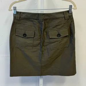 NWOT Banana Republic Cotton Silk Cargo‎ Safari Mini Skirt Military Green Sz 2 thumbnail 2