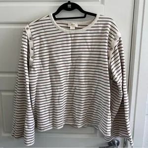 Maeve Anthropologie Stripped Sweater Top thumbnail 1