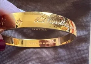 Kate Spade Gold Tone "It's Written In The Stars" Bangle Bracelet One Size thumbnail 1