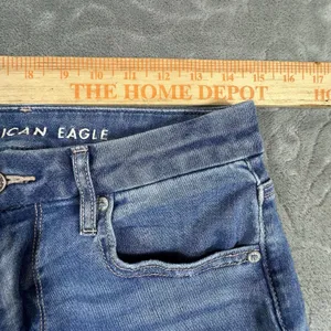 American Eagle Jeans Womens 6 Blue Curvy Super High Rise Flare Rips Festival thumbnail 6