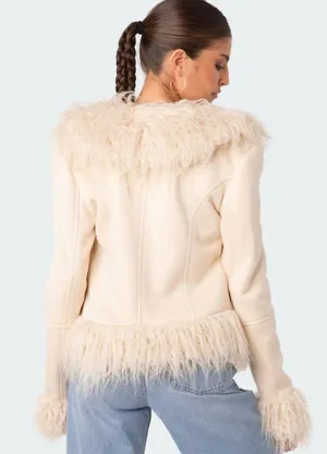 Edikted Feather Tan Coat thumbnail 2
