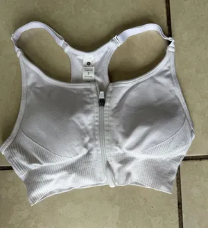 Velocity White Zip-Front Racerback Sports Bra Size Small thumbnail 1