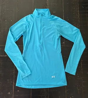 Under Armour Women’s Long-Sleeve Quarter-Zip Top in Bright Teal‎ thumbnail 1