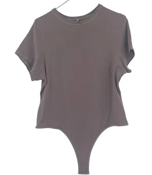Skims T-Shirt Cotton Bodysuit Short Sleeve Thong Stretch Size 3X Plus Size thumbnail 1