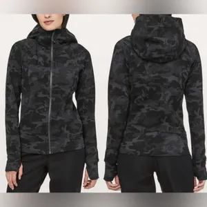 Lululemon Women's Scuba Hoodie Light Cotton Fleece Incognito Camo Gray 12 thumbnail 2