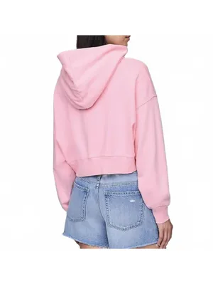 Gap French Terry Oversized Crop Hoodie May Pink NWT XL thumbnail 5