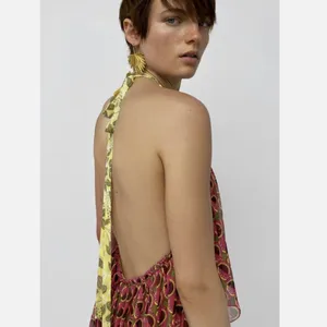 NWT ZARA Skater Halter Neck Top Open Back XS thumbnail 3