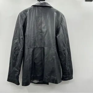 Vintage 90s Wilsons Leather Black Genuine Leather Jacket‎ Coat Size M thumbnail 4