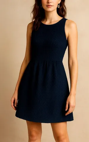 Anthropologie Birdcage Navy Blue Blouson Dress Small Sleeveless Mini Dress Small thumbnail 1