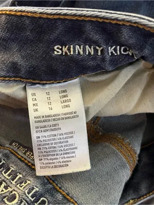 American Eagle Outfitters Skinny Kick Jeans 360 Super Stretch Indigo 12 Long thumbnail 3