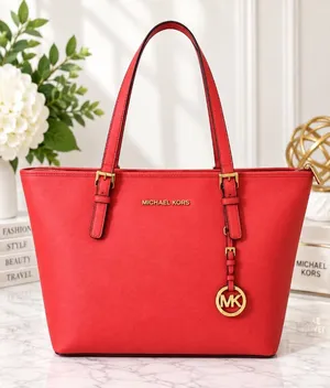 Michael Kors Jet Set Large Saffiano Leather Tote Coral thumbnail 1