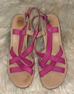 Ugg Pink Gaiana Wedge Sandals thumbnail 1