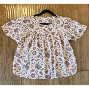 Nanette Lepore NWT orange floral ruffle sleeve blouse small thumbnail 12