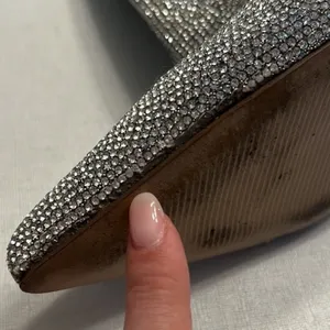 Steve Madden Callen Silver Rhinestone Ankle Pointed Toe 4.35" Mirror Heel 8 Boot thumbnail 4