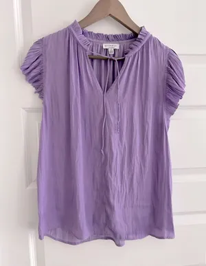 Current Air Ruffle Blouse Purple Lilac Size M thumbnail 1