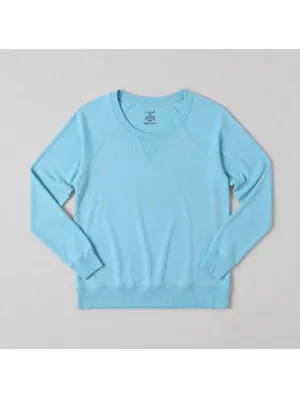 Exertek Women’s Small Light Blue Crewneck Sweatshirt Pullover Raglan Casual thumbnail 3