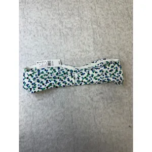 PacSun Swim‎ Womens Medium Blue White Berry Floral Twist Bandeau Bikini Top NWT thumbnail 4