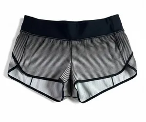 Lululemon Speed Short Black White Grid Running Shorts Women's Size 8 thumbnail 1