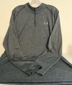 Under Armour Charcoal Quarter-Zip Long Sleeve Top thumbnail 1