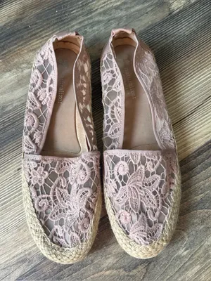 Naturalizer Taupe Lace Jute and Leather Espadrille Slip On Flats Davenport 10M thumbnail 2