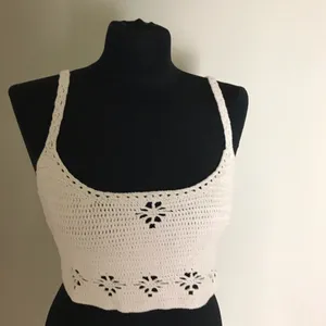 Free People Cream Crochet Women Crop Top thumbnail 2