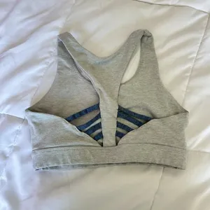 Peloton Womens Small‎ Heathered Strappy Sports Bra Gray Blue No Pads Yoga thumbnail 4