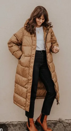 Oversized Tan puffer jacket Nordstrom M Size M thumbnail 1