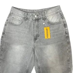 Light Gray Wash Wide Leg‎ Jeans Sz Medium Faded Relaxed Trendy Casual Retro NEW thumbnail 5