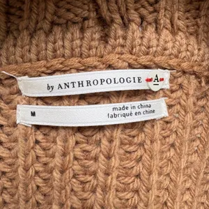 Anthropologie‎ Cardigan Sweater M Honey Brown NWT Wool Blend Shaker Shawl Collar thumbnail 8